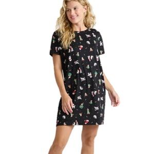 Women's Black Cats/Dogs Holiday Print Sleep Shirt. New with tags. Size L/XL